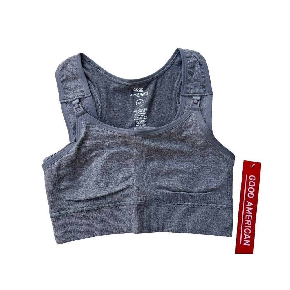 Good American Size 0/1 Maternity Seamless Nursing Bra XS/S Heather Grey